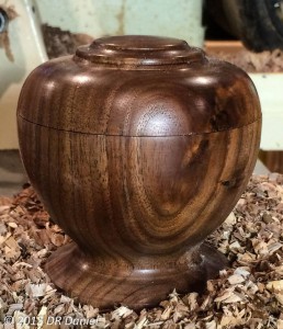 Small walnut lidded box